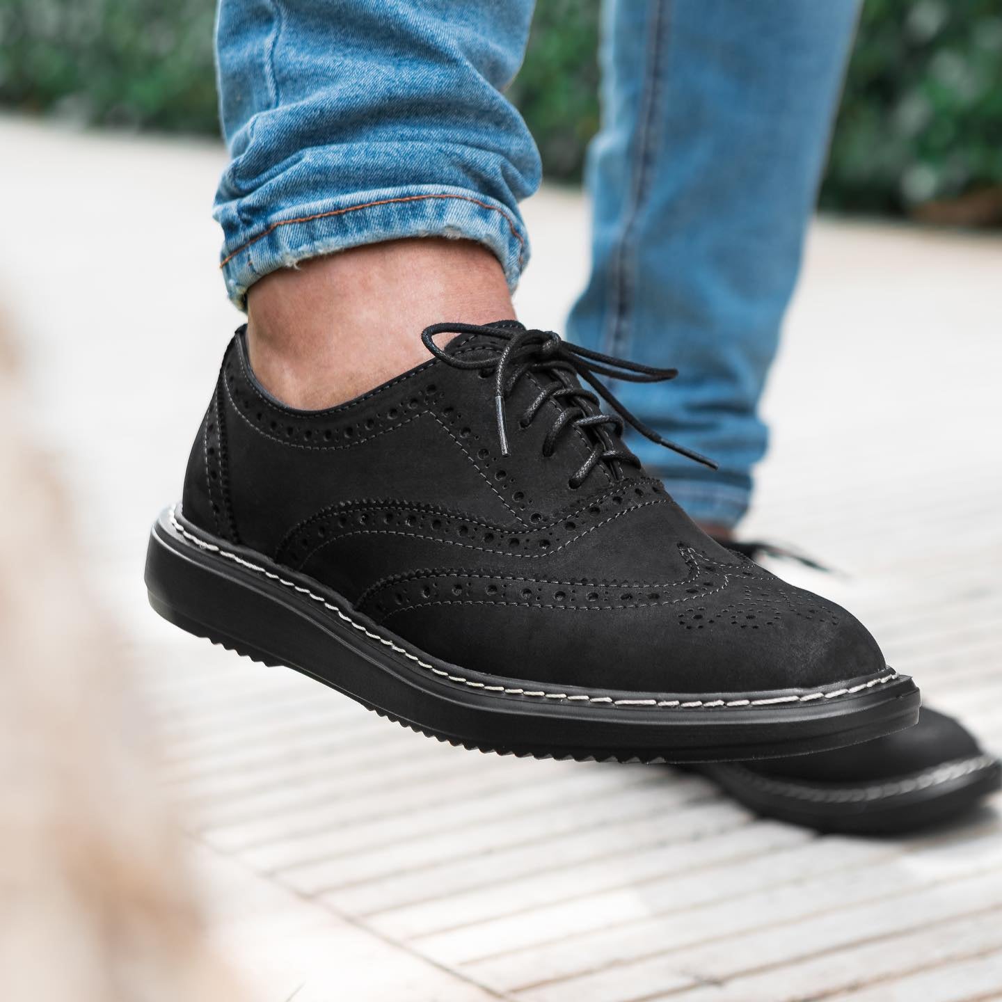 Wingtip Oxfords full brogue Negro Nubuck