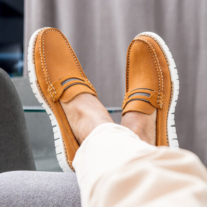 Cinnamon nubuck loafers