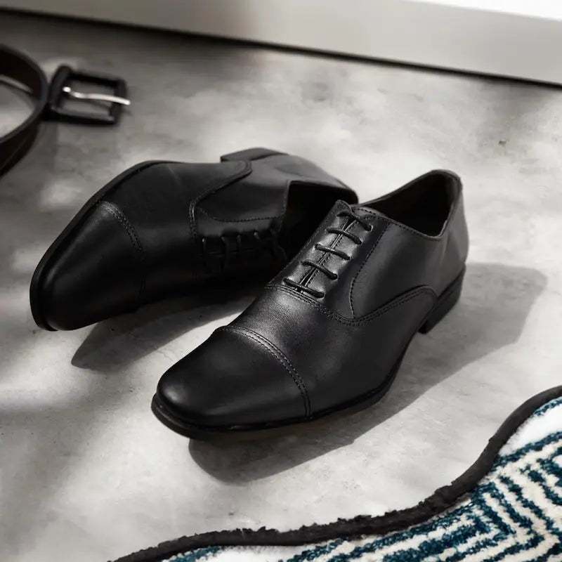 Captoe classic black leather oxfords