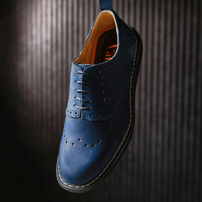 CloudWalk Oxford brogue Wingtip Blue Nubuck HELIO