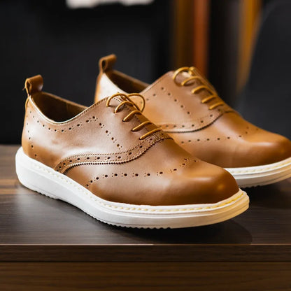 CloudWalk Oxford tan miel brogue Helio