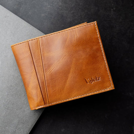 Classic Tan Genuine Leather Bifold Wallet