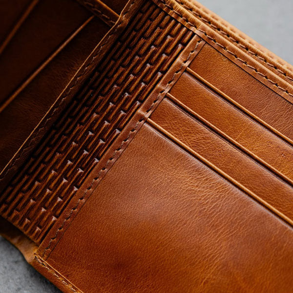 Classic Tan Genuine Leather Bifold Wallet