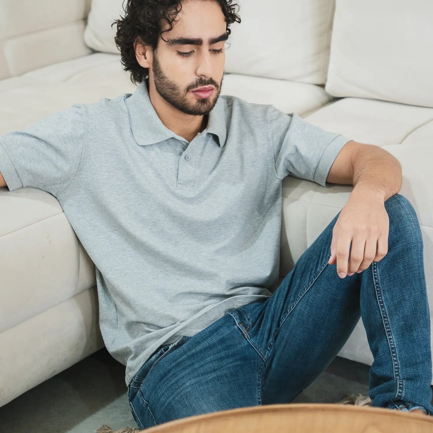 Short sleeve polo shirt Jasper Grey