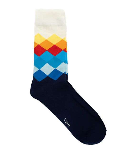 Multicolor white and blue socks - Unisex