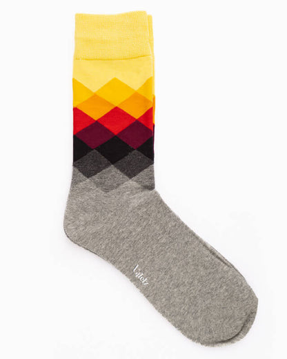 Calcetín amarillo y gris multicolor - Unisex