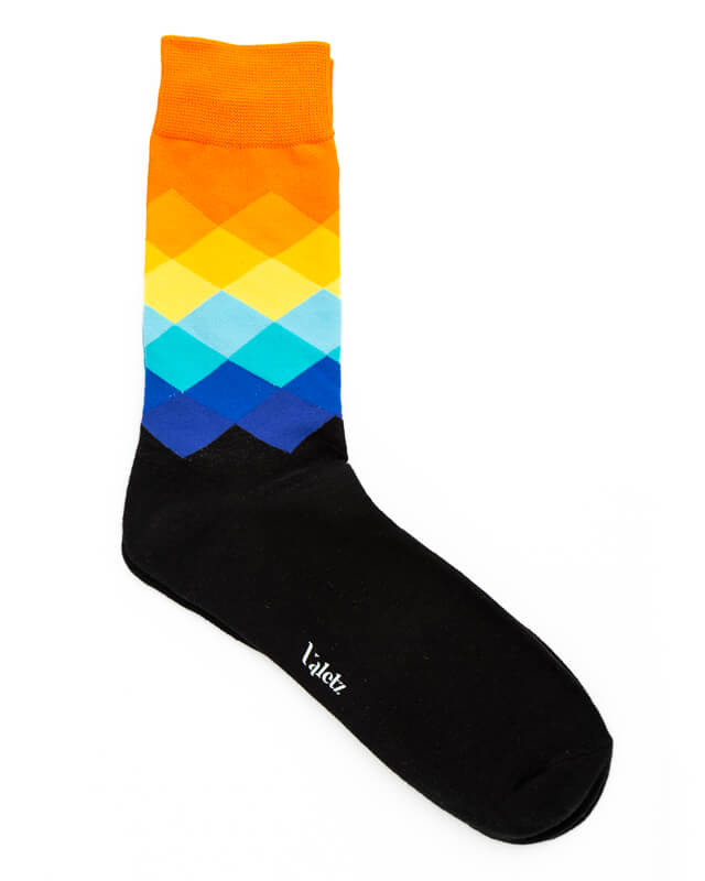 Black and orange multicoloured sock - Unisex