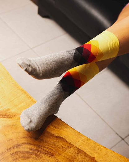 Multicolor yellow and gray socks - Unisex