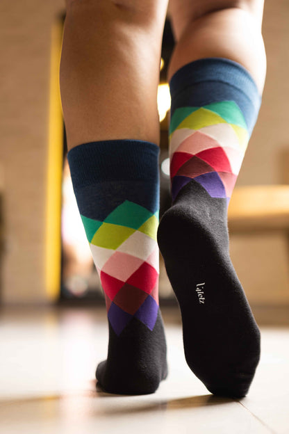 Navy blue and black multicoloured socks - Unisex