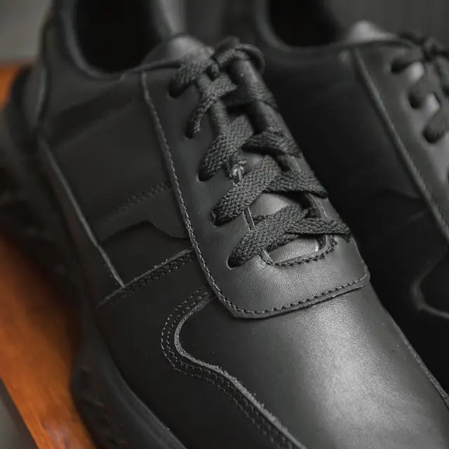 Flex Oxford brogue black leather