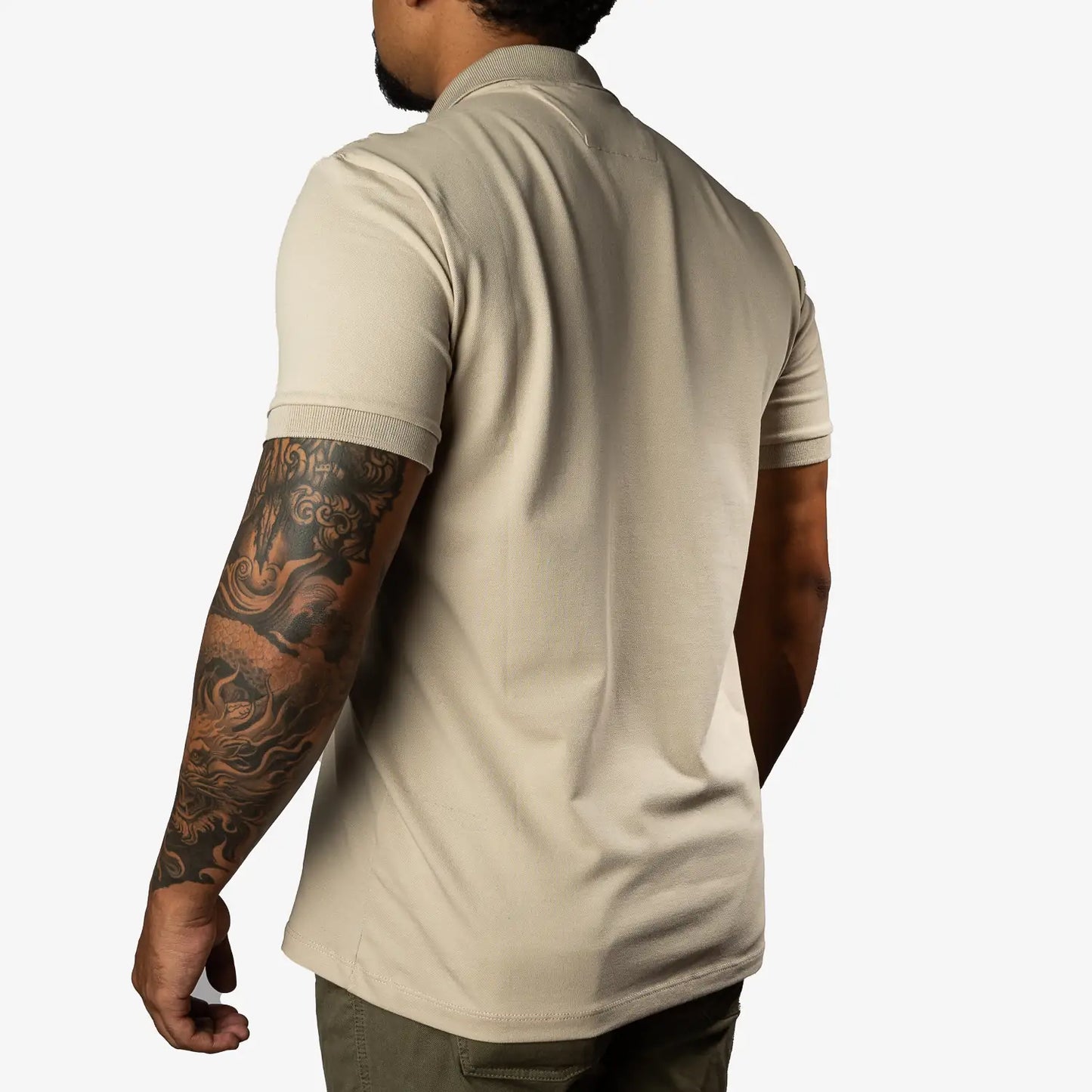 Champagne short sleeve polo shirt