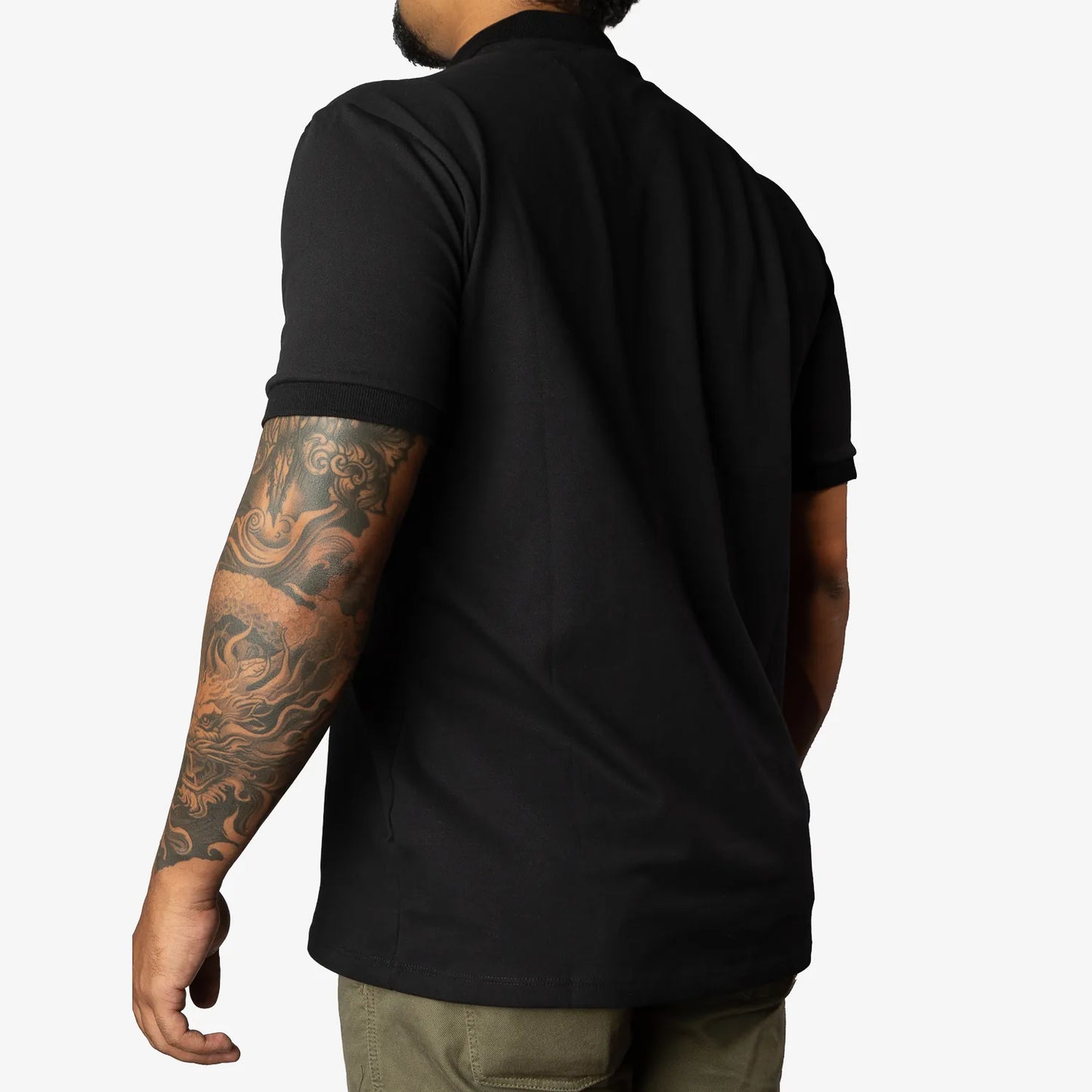 Black short sleeve polo shirt