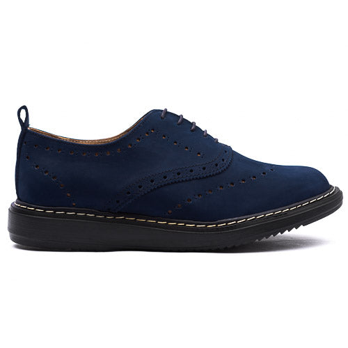 CloudWalk Oxford brogue Wingtip Azul Nubuck HELIO