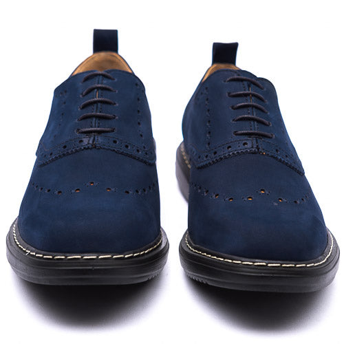 CloudWalk Oxford brogue Wingtip Blue Nubuck HELIO