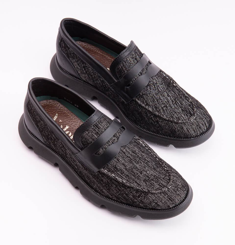 Flex Moccasin black fabric