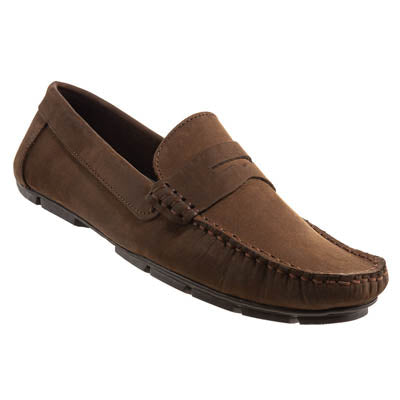 Zapato para hombre tipo mocasin casual de hombre, super comodos, piel autentica marron, liviano, fabricado a mano en Santo Domingo, Republica Dominicana. Valetz La zapateria de los dominicanos.