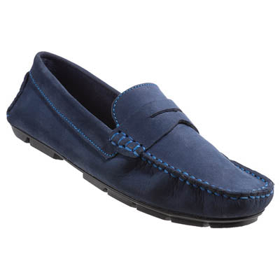 Moccasin or loafer driver mask blue navy nubuck