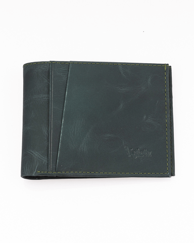 Natural Green Genuine Leather Bifold Wallet