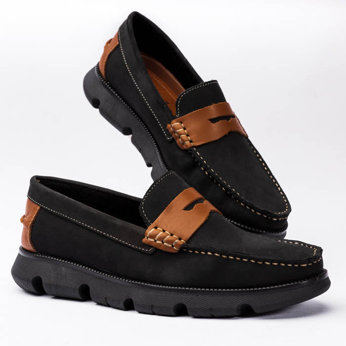 Mocasin negro nubuck + tan - Valetz Shoes - Zapato, mocasin